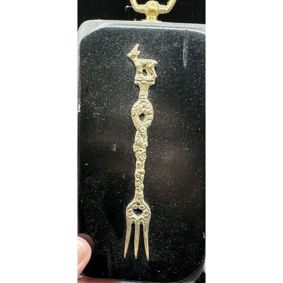 Antique Italian Bordini Ornate Fork and Spoon Serving Cherubs On Plaques -S84 - Picture 3 of 12